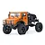 Hobby Plus CR-18P Evo Trail Hunter 1/18 scale RC rock crawler truck in orange with black wheels and off-road tires.