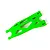 A bright green Traxxas lower suspension arm for an RC vehicle, shown from a top-down perspective against a white background.