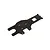 A flat, carbon fibre rear main chassis plate for an RC vehicle, featuring a woven texture and multiple mounting holes.