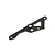 A flat, carbon fibre engine mount brace for an RC car with a triangular cutout and several mounting holes.