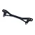 A black carbon fibre rear shock tower brace for an RC car, featuring a woven pattern and multiple mounting holes.