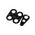 Three carbon fiber weight spacers of varying shapes arranged on a white background.