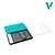 Vallejo wet palette set featuring a teal lid, grey base with a brush strap, white paint wells, and several sheets of palette paper on a white background.