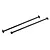 Two black metal RC car drive shafts with universal joints at each end, isolated on a white background.