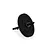 A black RC spur gear mounted on a metal shaft against a white background.