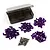 Yeah Racing screw kit featuring purple anodized aluminium screws and silver titanium screws with a plastic storage box on a white background.