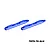 Two blue anodized aluminium roof rails for RC cars by GPM Racing, shown on a white background.