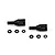 Two black GPM Racing differential outdrives with six small black rubber O-rings arranged on a white background.
