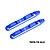 Two blue anodized aluminium roof guard rails for RC cars by GPM Racing, featuring mounting holes and engraved branding.