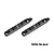 Two black GPM Racing aluminium roof rails for 1/16 scale RC cars, featuring mounting holes and engraved branding on a white background.