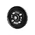 A black GPM Racing 47T 1Mod spur gear for RC vehicles, featuring a central hub and four mounting holes, isolated on a white background.