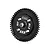 A black GPM Racing 50T 1Mod spur gear for RC cars, featuring a central hub and four mounting holes, isolated on a white background.