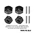 Four black GPM Racing aluminium 12mm hex wheel hubs and four metal pins on a white background.