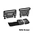GPM Racing black aluminium battery retainers with a matching black velcro strap on a white background.