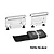 GPM Racing silver aluminium battery retainers with black screws and a black velcro strap on a white background.
