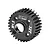 A black GPM Racing 32T 1.5Mod differential gear for RC cars, featuring a central hub and four mounting holes, isolated on a white background.