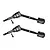 Two black GPM Racing front CVD driveshafts with threaded ends and small pins, isolated on a white background.