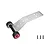 GPM Racing stainless steel wheelie bar for RC cars with red anodized wheel caps and three included mounting screws.