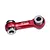 A red anodized aluminium steering drag link by GPM Racing with silver metal ball joints at each end, isolated on a white background.