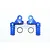 GPM Aluminium Shock Cap with Piggyback Reservoirs 2Pcs - Blue SB100F/R/L-B