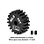 A black GPM Racing 20T 0.8 module pinion gear with two grub screws on a white background.