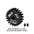 A black GPM Racing 21T 0.8 module pinion gear with two grub screws on a white background.