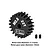 A black GPM Racing 22T 0.8 module pinion gear with two grub screws on a white background.