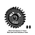A black GPM Racing 25T 0.8 module pinion gear with two small grub screws, shown against a plain white background.