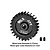 A black GPM Racing 27T 0.8 module pinion gear with two grub screws, shown on a white background with text indicating dimensions.
