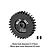 A black GPM Racing 30T 0.8 module pinion gear with two grub screws on a white background.