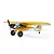 HobbyZone Carbon Cub S 2 1.3m RC plane in Cleetus McFarland yellow and grey livery on a white background.