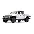 A studio shot of a white Jeep Gladiator model truck on a white background.