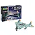 Revell 1/72 scale Arado Ar E.555 P-Series bomber model kit box and a fully assembled, painted model aircraft on a white background.