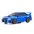 Kyosho Mini-Z Subaru Impreza 22B-STi 60th Anniversary Limited Edition body shell in chrome blue with gold wheels.