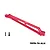 A red anodized aluminium front chassis brace by GPM Racing, shown with two small mounting screws on a white background.