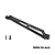 A black GPM Racing aluminium front chassis brace for RC cars, shown with two mounting screws on a white background.