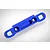A blue anodized aluminium rear upper suspension arm pin mount for an HSP RC car, shown against a white background.