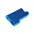 A blue anodized aluminium fuel tank mount for an RC car, shown from an angled perspective against a white background.