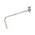 A silver-colored metal RC exhaust mount wire with a mounting bracket attached to one end, isolated against a white background.
