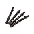 Four black plastic RC car body posts arranged in a fan shape against a white background.