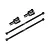 A set of four GPM Racing black carbon steel RC drivetrain components, including two long driveshafts and two differential output cups on a white background.