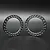 Two grey aluminium 1.9 inch beadlock rings for RC crawler wheels, shown side by side against a dark background.
