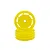 Two bright yellow RC car front rims stacked on top of each other against a white background.