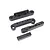 A set of four black plastic HSP suspension arm pin mounts for RC cars, shown on a white background.