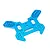 A blue anodized aluminium rear shock tower for an RC car, featuring multiple mounting holes and a flat, machined design.