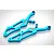 Two blue anodized aluminium RC wing mount brackets with silver screws, shown on a white background.