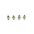 Four silver-coloured metal pivot balls for RC suspension, arranged in a horizontal row against a white background.