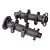 Two black plastic HSP differential housing components shown from a high angle against a white background.