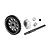 GPM Racing 35T 1.5Mod black spur gear with included bearing, spacers, grub screw, and shaft on a white background.