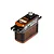 Spektrum A5070 high-voltage brushless mini servo with a black and orange aluminium heatsink case.